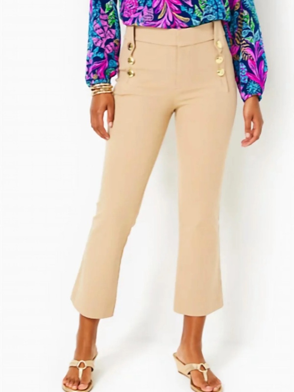 LILLY PULITZER PARRISH PANTS EVENING SAND TAN NWT 12